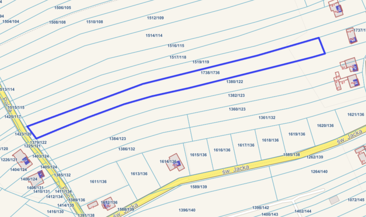 Działka budowlana 16 x 325 m | Chróścice